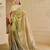 olive green shimmer handloom cotton blend digital print saree (sfshmr7)