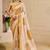 cream mustard shimmer handloom cotton blend digital print saree (sfshmr18)