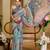 grey blue shimmer handloom cotton blend saree ombre floral border print (sfshmr2)