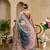 grey blue shimmer handloom cotton blend saree ombre floral border print (sfshmr2)