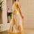 cream mustard shimmer handloom cotton blend digital print saree (sfshmr18)