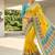  New Printed Georgette Yellow Color Mirror Work Saree With Blouse Set For Women's