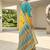  New Printed Georgette Yellow Color Mirror Work Saree With Blouse Set For Women's