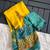  New Printed Georgette Yellow Color Mirror Work Saree With Blouse Set For Women's