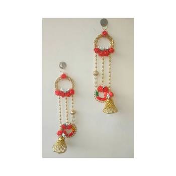 decorative lace chudi rose bell hanging for decoration home decor hanging (pack of 2) 1
