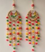 handmade lace moti chudi pom pom beads hanging for decoration home and decor hanging (pack of 2)