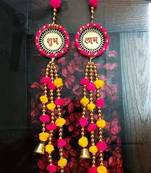 handmade shubh labh moti chudi pom pom hanging for decoration home decor hanging (pack of 2)