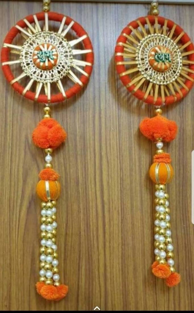 handmade shubh labh jaal chudi hanging for decorationhanging decor hanging (pack of 2)