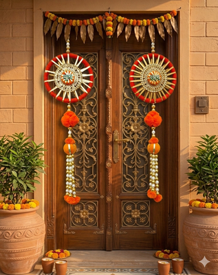 handmade shubh labh jaal chudi hanging for decorationhanging decor hanging (pack of 2) 2