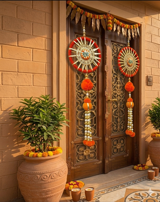 handmade shubh labh jaal chudi hanging for decorationhanging decor hanging (pack of 2) 3
