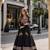 Black Cotton Free Size Stitched Navratri Lehenga Choli with Gamthi Thread & Mirror Work