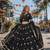 Black Georgette Free Size Stitched Navratri Lehenga Choli with Bandhej & Embroidery Work