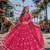 Rani Georgette Free Size Stitched Navratri Lehenga Choli with Bandhej & Embroidery Work