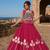 Red Silk Blend Free Size Stitched Navratri Lehenga Choli with Mirror & Gamthi Embroidery Work