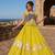 Olive Silk Blend Free Size Stitched Navratri Lehenga Choli with Mirror & Gamthi Embroidery Work