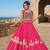Rani Silk Blend Free Size Stitched Navratri Lehenga Choli with Mirror & Gamthi Embroidery Work