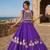Violet Silk Blend Free Size Stitched Navratri Lehenga Choli with Mirror & Gamthi Embroidery Work