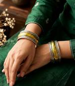 Dual Tone Elephant Cuff Bracelet | Silver & Gold Wide Open Cuff Bangle