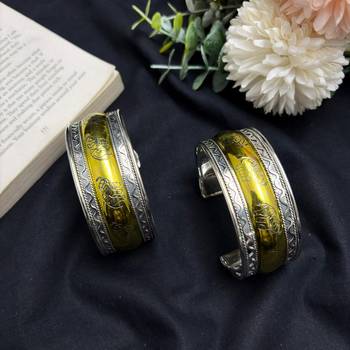 Dual Tone Elephant Cuff Bracelet | Silver & Gold Wide Open Cuff Bangle 2