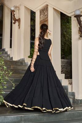Black Navratri Special Feather-Light Fully Stitched Lehenga Choli with Stylish Koti 4