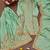 Sea green chinon silk sequence embriordered sharara suit