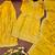 Yellow chinon silk sequence embriordered sharara suit