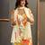 Orange embroidered chinon free size stitched palazzo style salwar suit