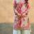 Pink embroidered chinon free size stitched palazzo style salwar suit