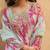 Pink embroidered chinon free size stitched palazzo style salwar suit
