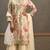 Off -White embroidered chinon free size stitched palazzo style salwar suit