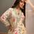 Off -White embroidered chinon free size stitched palazzo style salwar suit