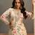Off -White embroidered chinon free size stitched palazzo style salwar suit