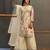 Off -White embroidered chinon free size stitched palazzo style salwar suit
