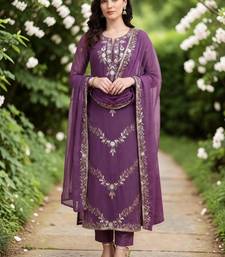 Women Embroidered Regular Kurta with Trousers & With Dupatta