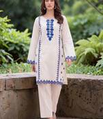 Women Ethnic Motifs Regular Thread Work Chanderi Silk Kurta with Trousers