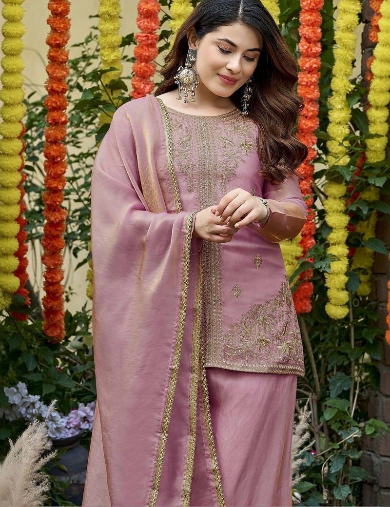 Women Ethnic Motifs Embroidered Regular Thread Work Kurta with Palazzos & With Dupatta