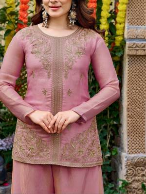 Women Ethnic Motifs Embroidered Regular Thread Work Kurta with Palazzos & With Dupatta 5