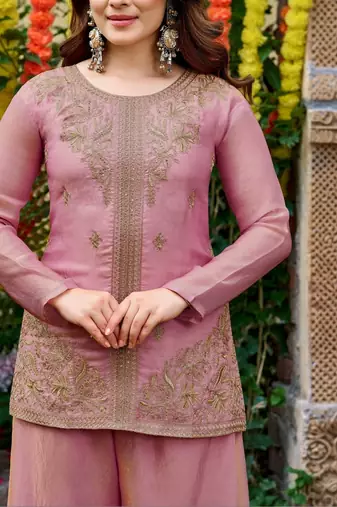 Women Ethnic Motifs Embroidered Regular Thread Work Kurta with Palazzos & With Dupatta