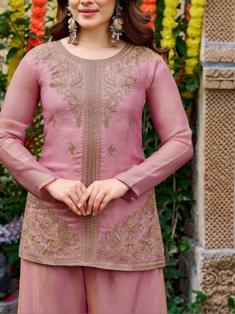 Women Ethnic Motifs Embroidered Regular Thread Work Kurta with Palazzos & With Dupatta
