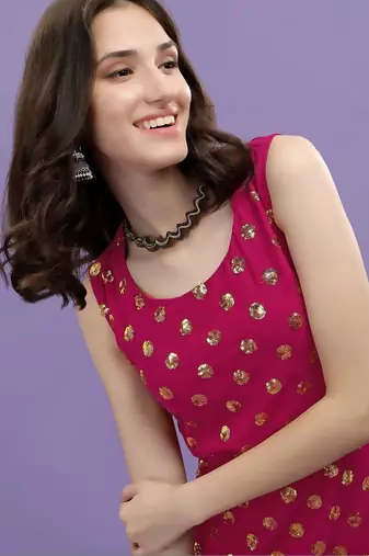 Women Ethnic Motifs Embroidered Regular Sequinned Kurta with Palazzos & With Dupatta
