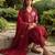 Women Floral Embroidered Regular Thread Work Chanderi Silk Kurta with Trousers & With Dupatta