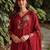 Women Floral Embroidered Regular Thread Work Chanderi Silk Kurta with Trousers & With Dupatta