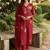 Women Floral Embroidered Regular Thread Work Chanderi Silk Kurta with Trousers & With Dupatta