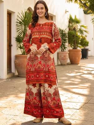 Women Ethnic Motifs Printed Regular Kurta with Palazzos 1