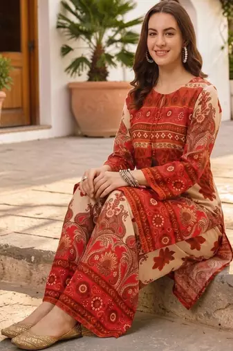 Women Ethnic Motifs Printed Regular Kurta with Palazzos