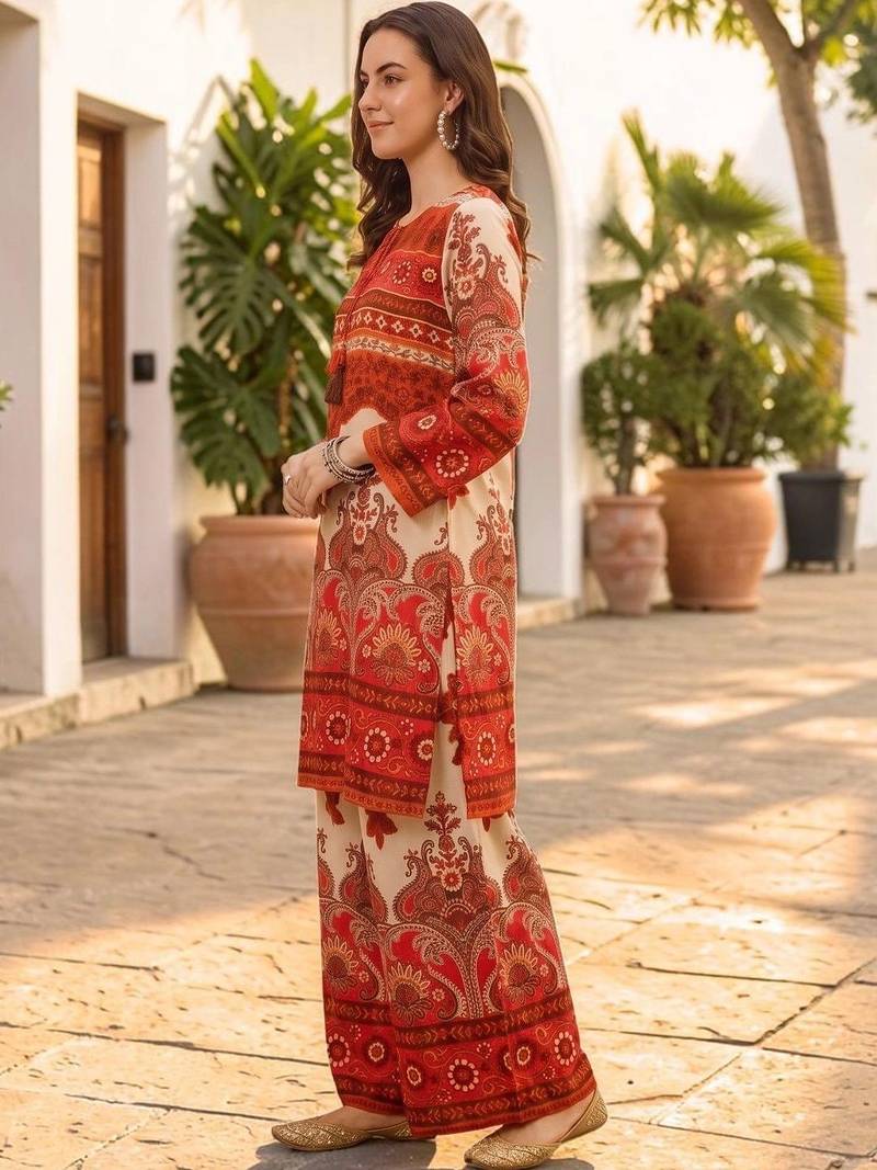 Women Ethnic Motifs Printed Regular Kurta with Palazzos