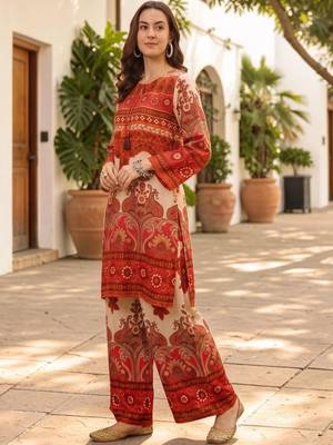 Women Ethnic Motifs Printed Regular Kurta with Palazzos 6