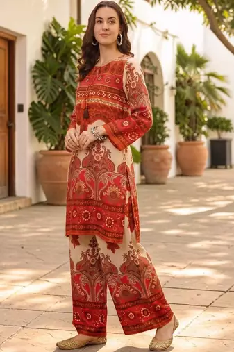 Women Ethnic Motifs Printed Regular Kurta with Palazzos