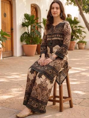 Women Ethnic Motifs Printed Regular Kurti with Palazzos 6
