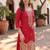 Women Ethnic Motifs Embroidered Regular Thread Work Silk Crepe Kurta with Palazzos & With Dupatta